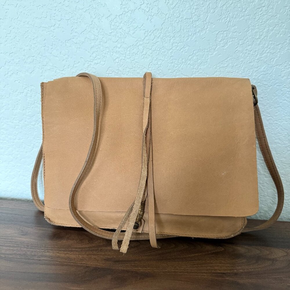 Jo Handbags Small Leather Satchel - Tan